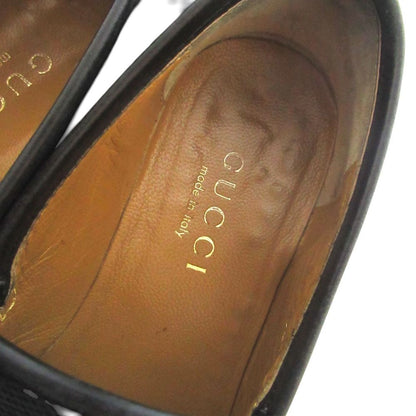 Gucci GG Pattern Jacquard Horsebit Loafers Shoes 36c Black Gold — view 4