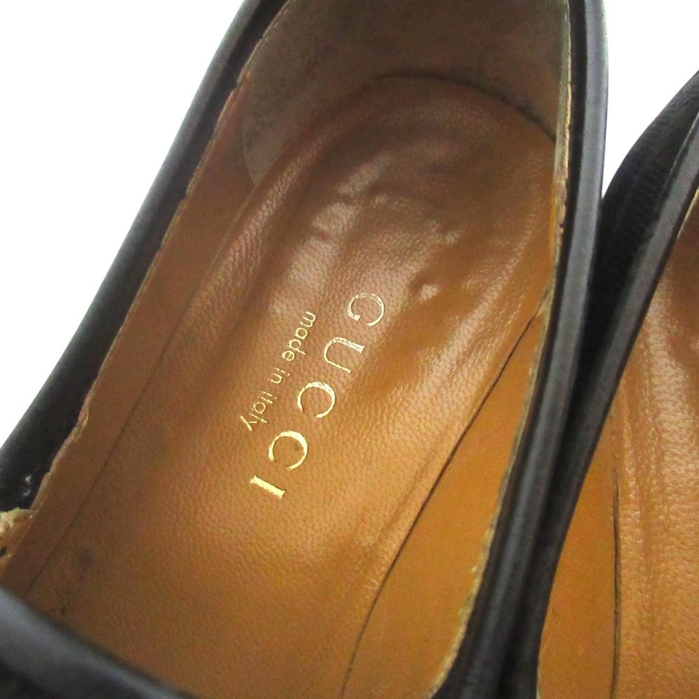 Gucci GG Pattern Jacquard Horsebit Loafers Shoes 36c Black Gold — view 3