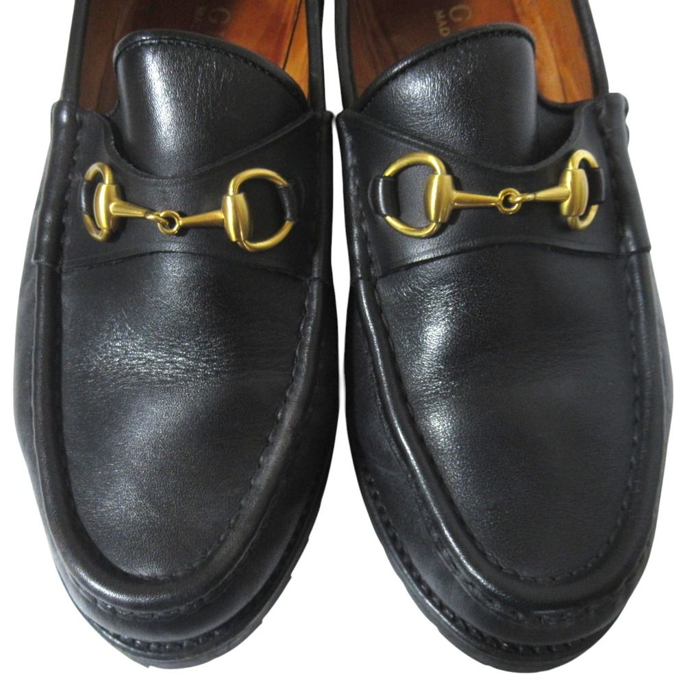 Gucci Horsebit Loafers Shoes 36c Black Gold — view 4