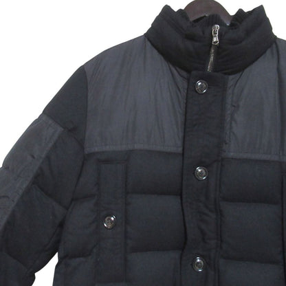 Moncler Bourvil Wool Nylon Trim Down Jacket 6 Black — view 3