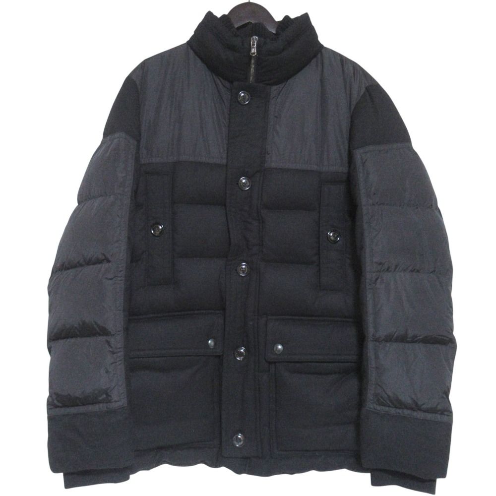 Moncler Bourvil Wool Nylon Trim Down Jacket 6 Black