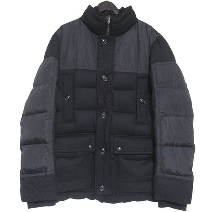 Moncler Bourvil Wool Nylon Trim Down Jacket 6 Black