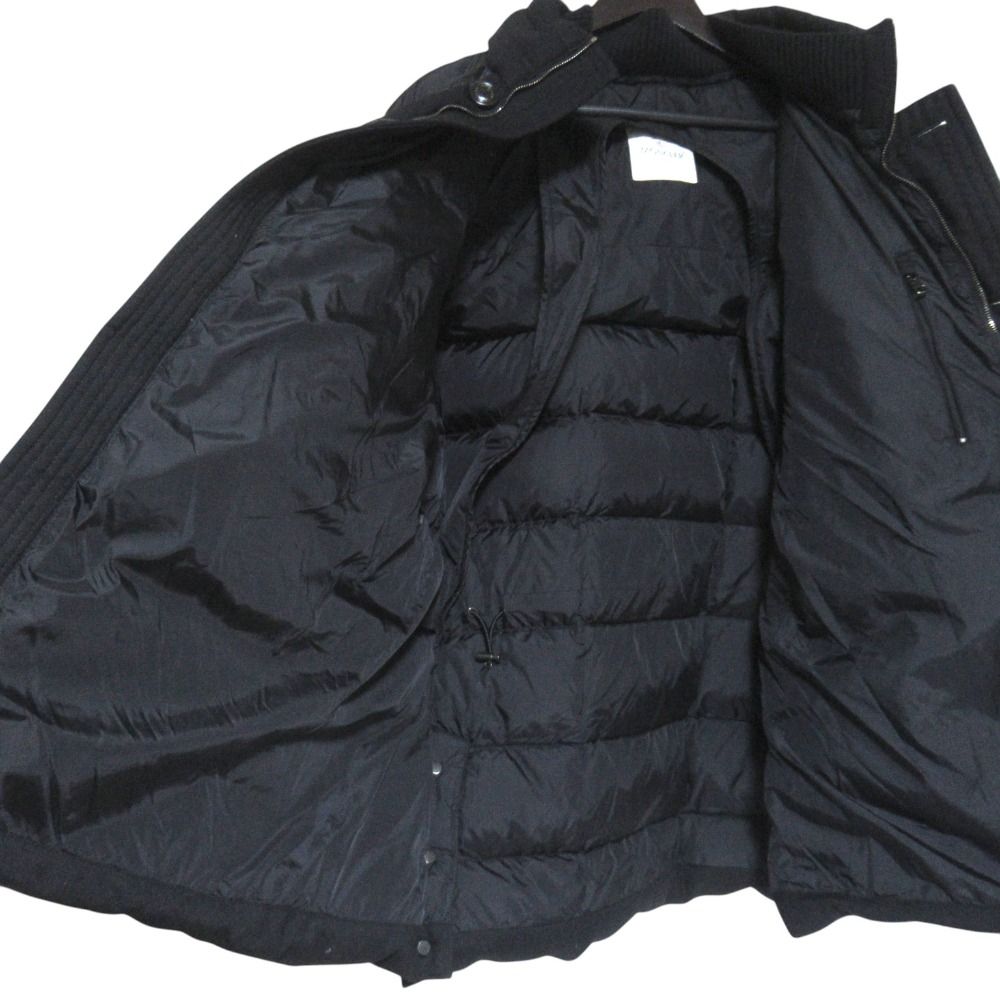 Moncler Bourvil Wool Nylon Trim Down Jacket 6 Black — view 4
