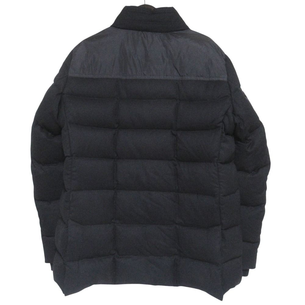 Moncler Bourvil Wool Nylon Trim Down Jacket 6 Black — view 2