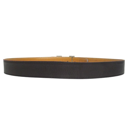 Hermes Constance Hmartelee Giboshi Reversible Belt 80 Brown Beige Silver — view 2