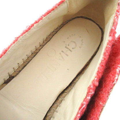 Chanel CC Logo Tweed Espadrilles Shoes Pink Black — view 5