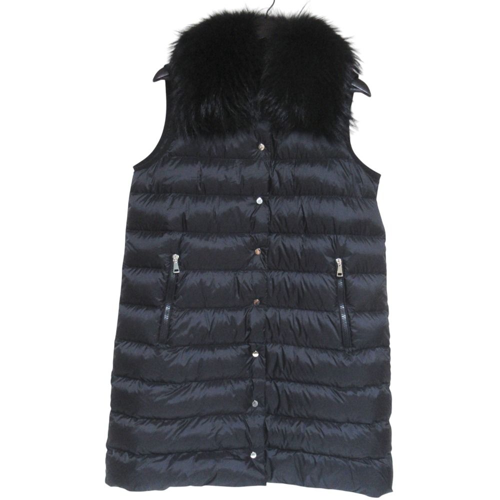 Moncler Mon Cles Long Down Jacket Vest 2 Black