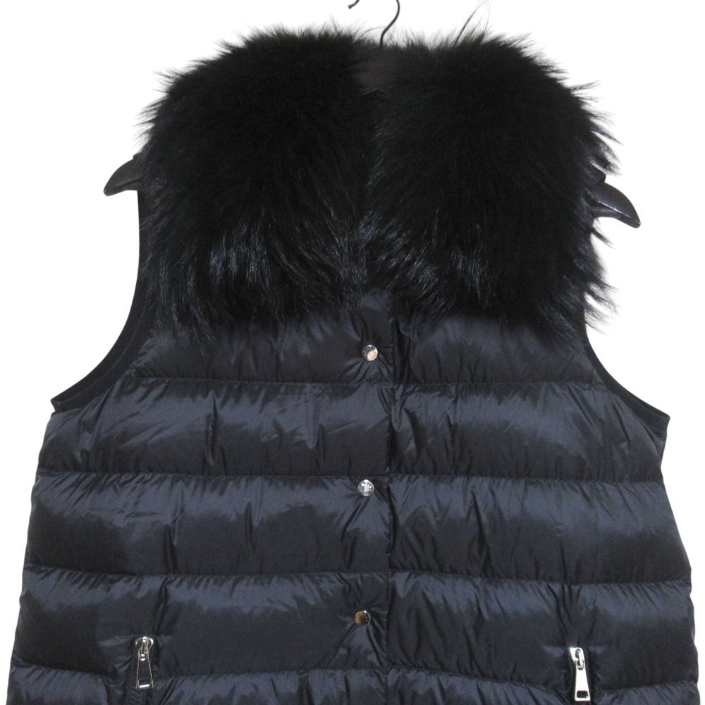 Moncler Mon Cles Long Down Jacket Vest 2 Black — view 3