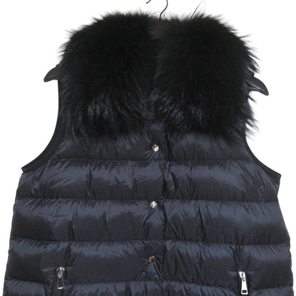 Moncler Mon Cles Long Down Jacket Vest 2 Black — view 3