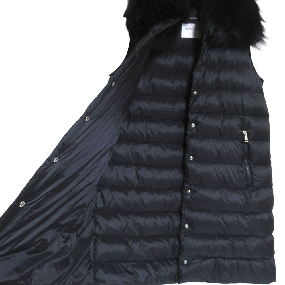 Moncler Mon Cles Long Down Jacket Vest 2 Black — view 4