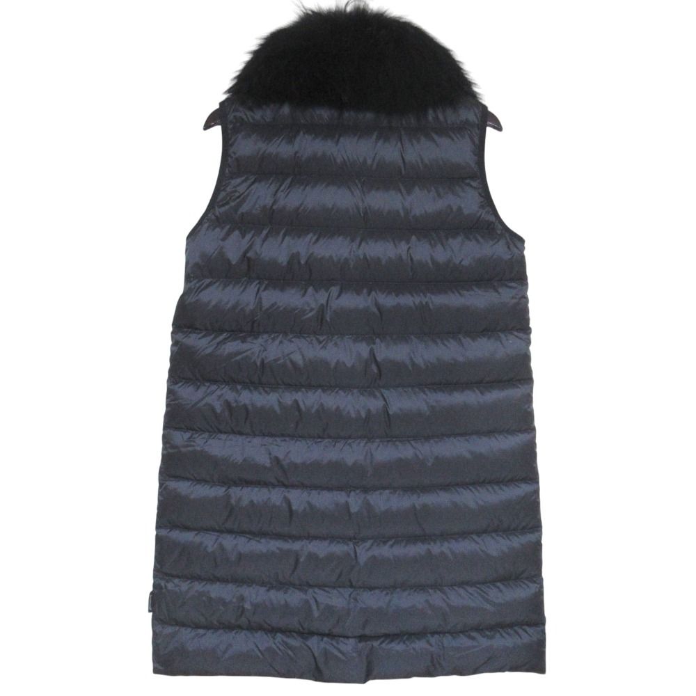 Moncler Mon Cles Long Down Jacket Vest 2 Black — view 2