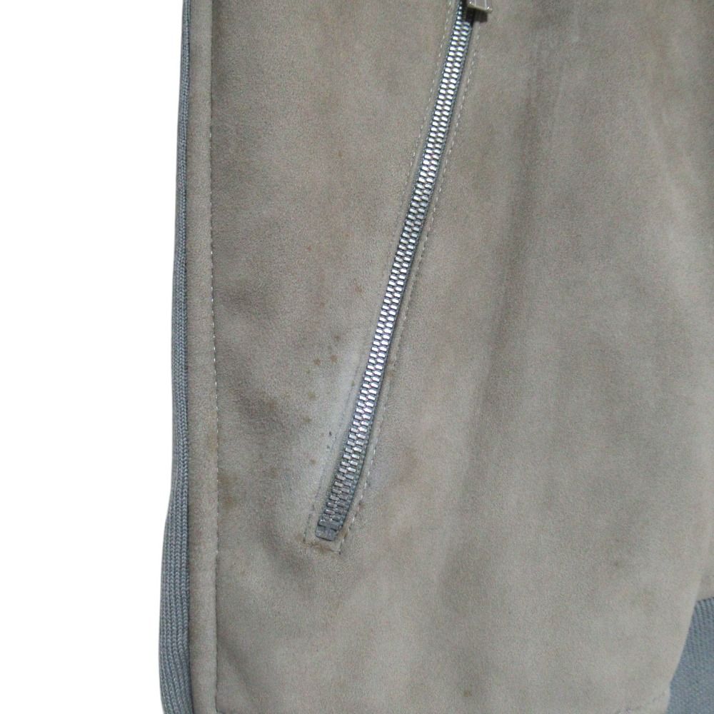Hermes Knit Switch Suede Leather Zip Up Jacket XL Beige Gray — view 5