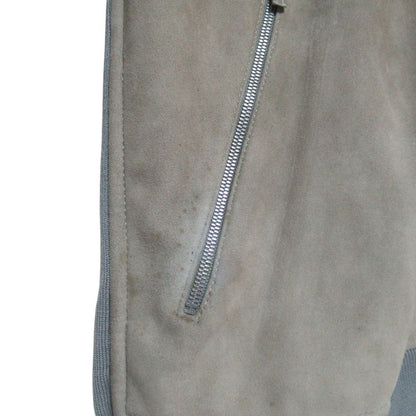 Hermes Knit Switch Suede Leather Zip Up Jacket XL Beige Gray — view 5