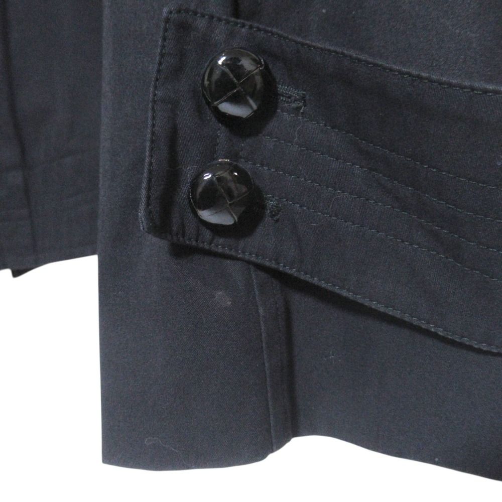 Louis Vuitton Partial Leather Walnut Button Short Coat Jacket 52 Black — view 9
