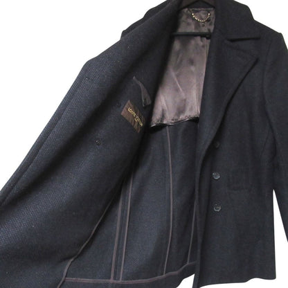 Louis Vuitton Snake Geometric Cashmere Blend Pcoat Pea Coat Jacket 52 Black Gray — view 4