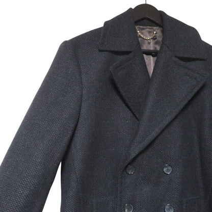 Louis Vuitton Snake Geometric Cashmere Blend Pcoat Pea Coat Jacket 52 Black Gray — view 3
