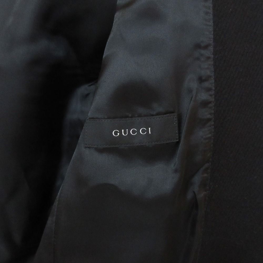 Gucci Cles Straight Embroidery Wool Cashmere Tailored Jacket 48 Black — view 9