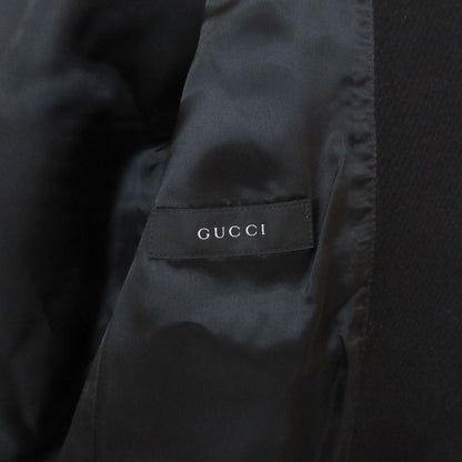Gucci Cles Straight Embroidery Wool Cashmere Tailored Jacket 48 Black — view 9