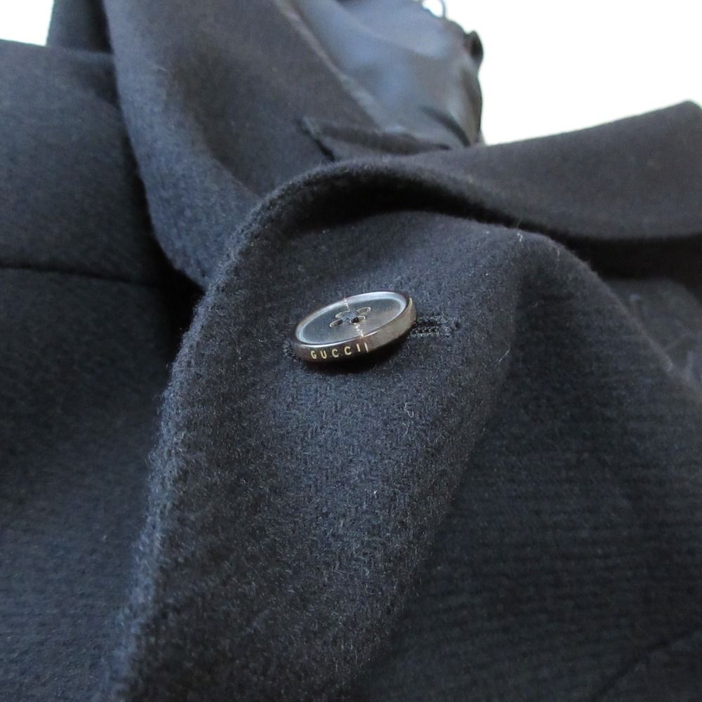 Gucci Cles Straight Embroidery Wool Cashmere Tailored Jacket 48 Black — view 7