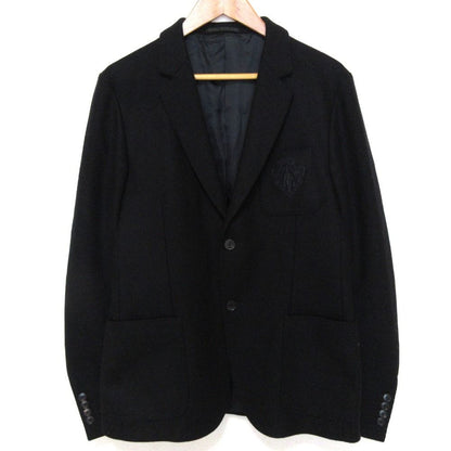 Gucci Cles Straight Embroidery Wool Cashmere Tailored Jacket 48 Black