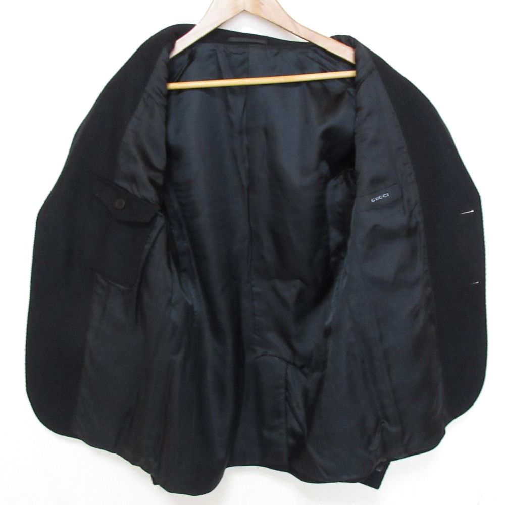 Gucci Cles Straight Embroidery Wool Cashmere Tailored Jacket 48 Black — view 5