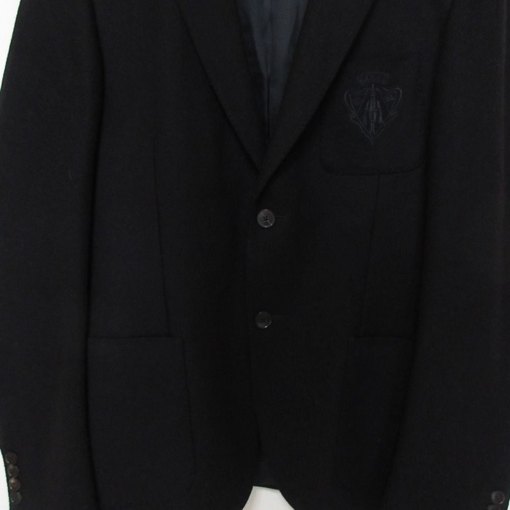 Gucci Cles Straight Embroidery Wool Cashmere Tailored Jacket 48 Black — view 3
