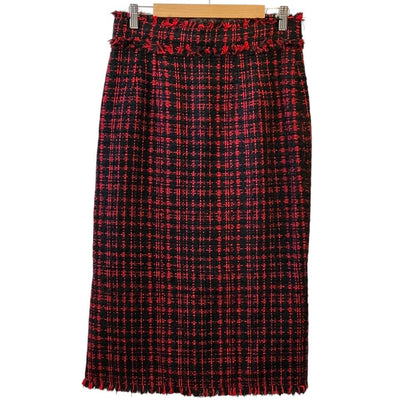 Dolce & Gabbana Alpaca Blend Tweed Skirt 44 Black Red