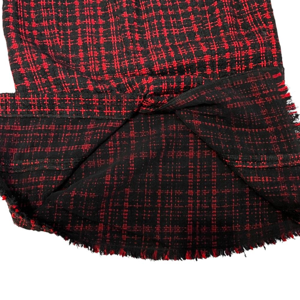 Dolce & Gabbana Alpaca Blend Tweed Skirt 44 Black Red — view 4