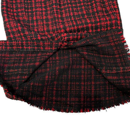 Dolce & Gabbana Alpaca Blend Tweed Skirt 44 Black Red — view 4