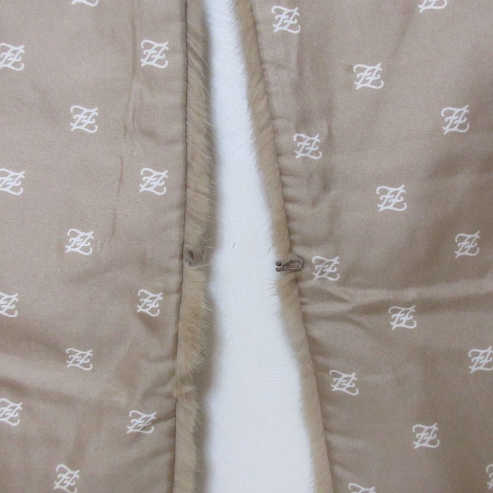 Fendi Mink Fringe Shawl Scarf Tippet Brown Beige — view 7