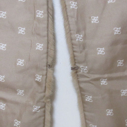 Fendi Mink Fringe Shawl Scarf Tippet Brown Beige — view 7