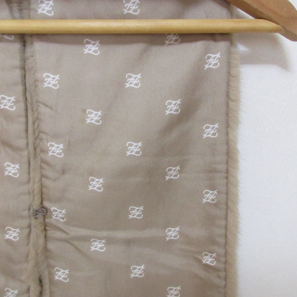 Fendi Mink Fringe Shawl Scarf Tippet Brown Beige — view 4