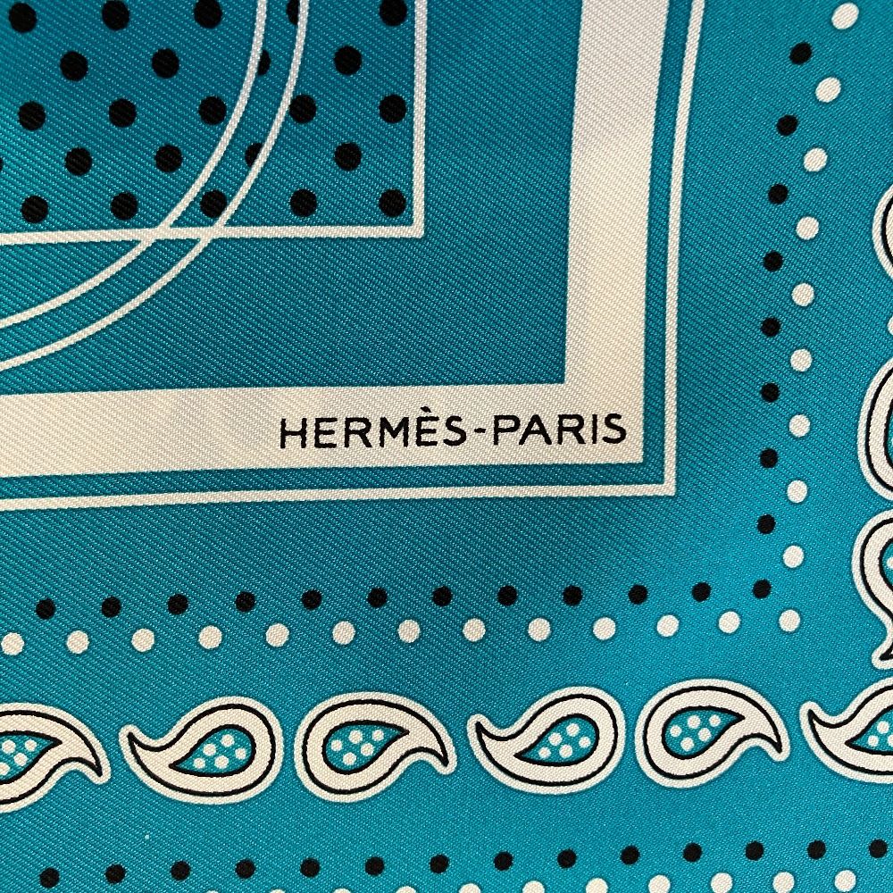 Hermes Carre 55 Ex Libris Turquoise Corus Stellarum Ex Scarf Blue — view 4