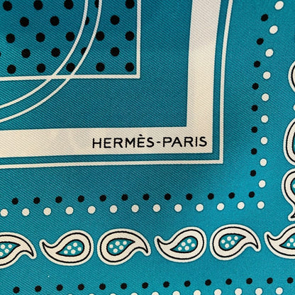 Hermes Carre 55 Ex Libris Turquoise Corus Stellarum Ex Scarf Blue — view 4