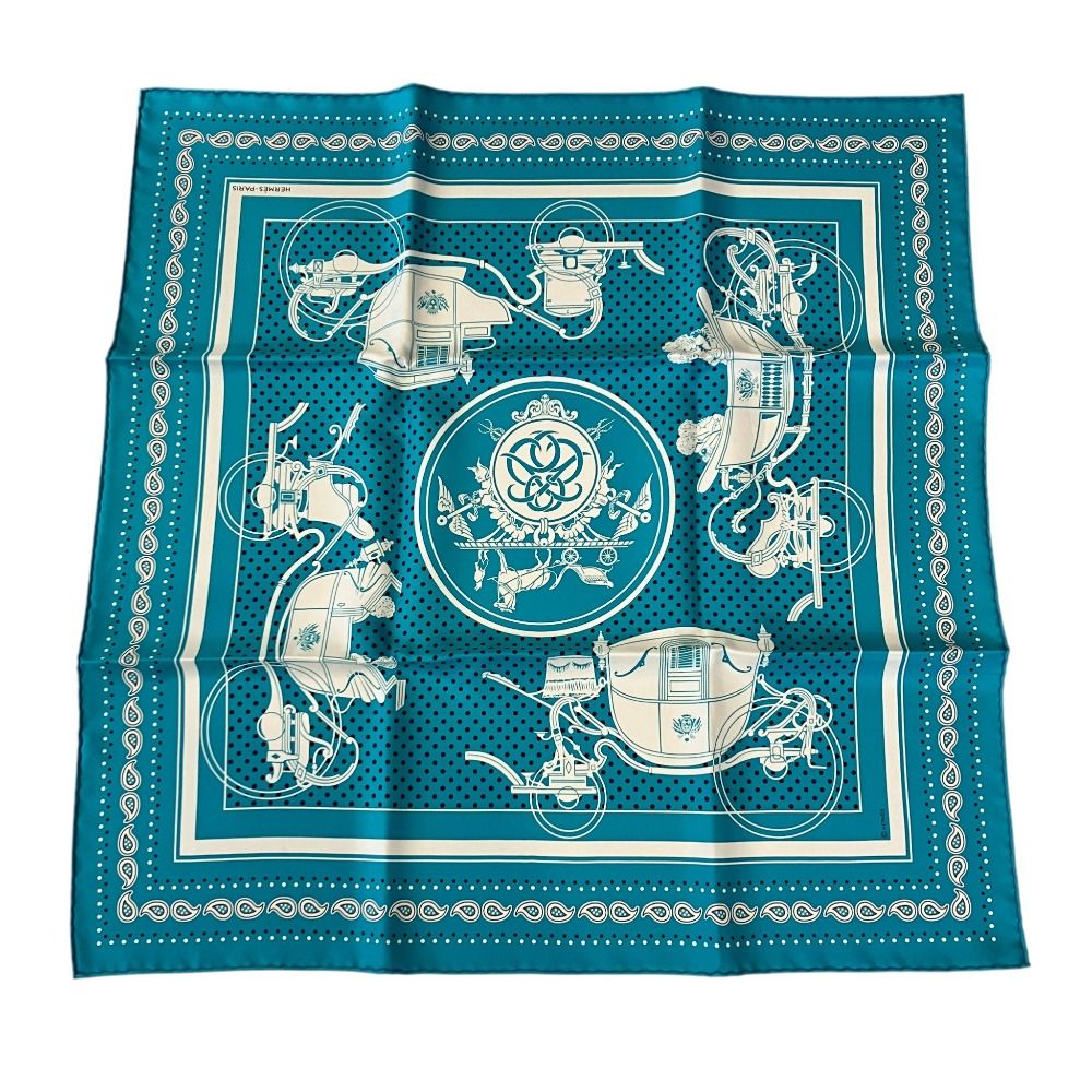 Hermes Carre 55 Ex Libris Turquoise Corus Stellarum Ex Scarf Blue