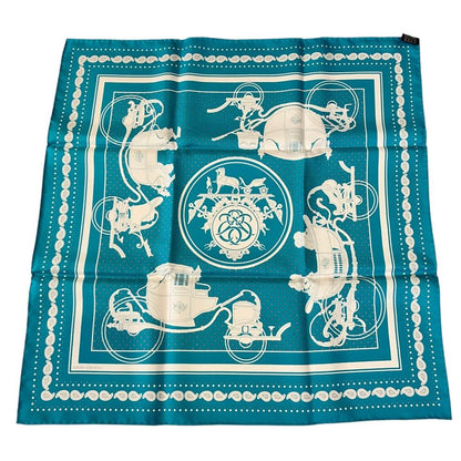 Hermes Carre 55 Ex Libris Turquoise Corus Stellarum Ex Scarf Blue — view 3