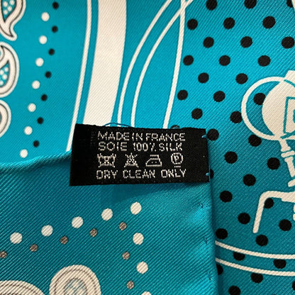 Hermes Carre 55 Ex Libris Turquoise Corus Stellarum Ex Scarf Blue — view 5