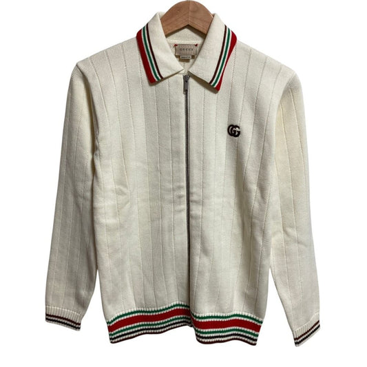 Gucci Sherry Line Zip Up Knit Jacket 12 Ivory Kids