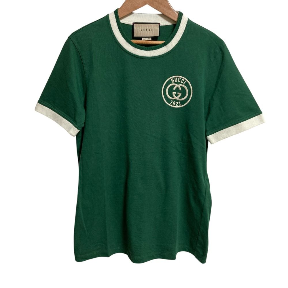 Gucci Embroidered Cotton Jersey T-Shirt L Green