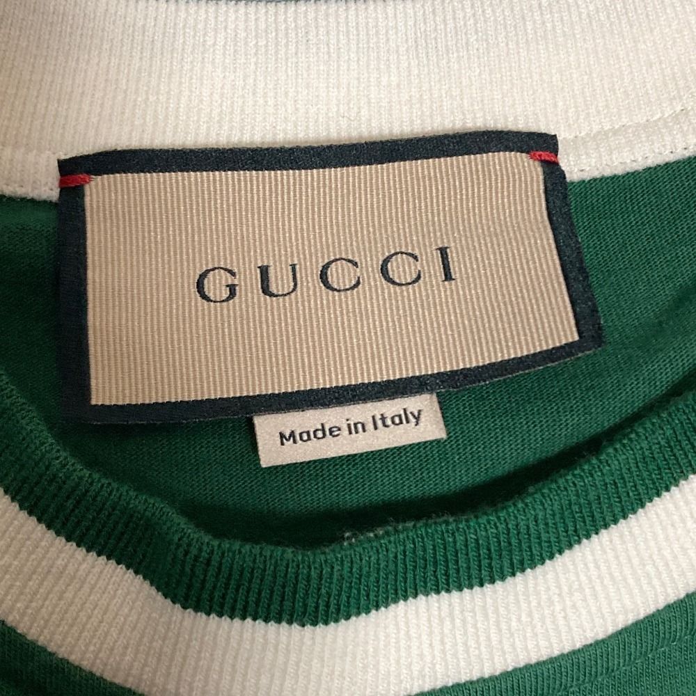 Gucci Embroidered Cotton Jersey T-Shirt L Green — view 7