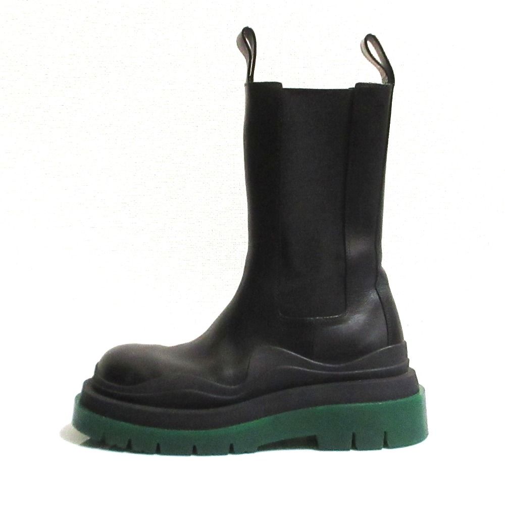 Bottega Veneta the Tire Leather Side Gore Chelsea Boots Lug 37.5 Black — view 3