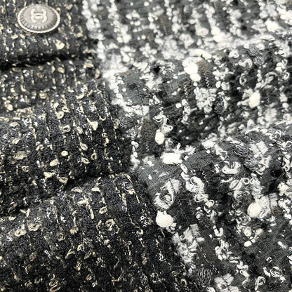 Chanel Tweed Coat Jacket Coco Button Double Breasted 38 Gray — view 8