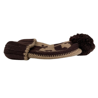 Gucci GG Pattern Pom Knit Cap Brown Beige Hat — view 6
