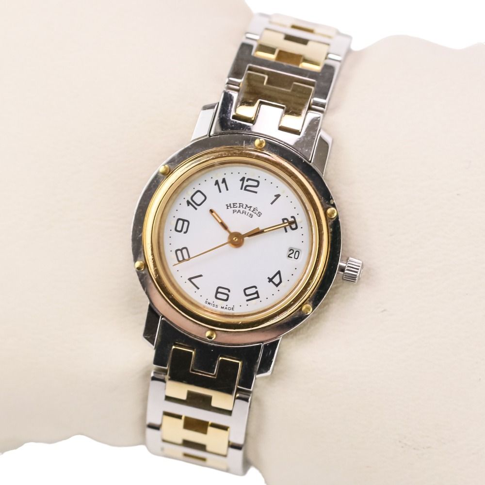 Hermes Clipper Quartz Watch White Dial Silver Color Gold — view 9