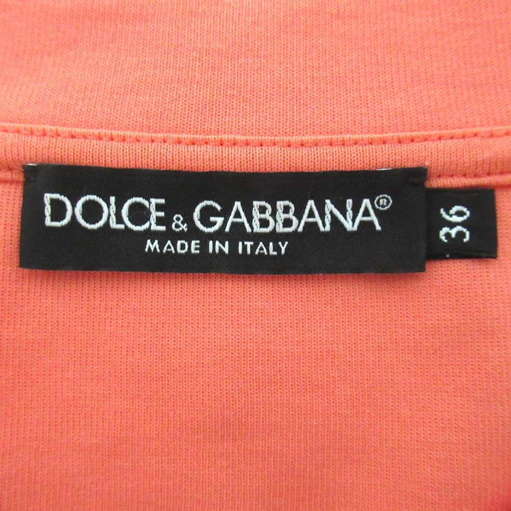 Dolce & Gabbana Logo Detail Print Cropped Jersey Sweatshirt 36 Pink — view 6