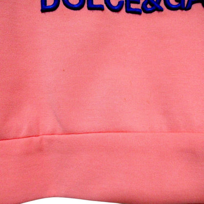 Dolce & Gabbana Logo Detail Print Cropped Jersey Sweatshirt 36 Pink — view 4