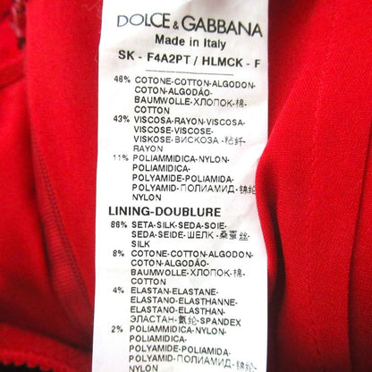 Dolce & Gabbana Knee Length Flower Lace Skirt 40 Red Black — view 4