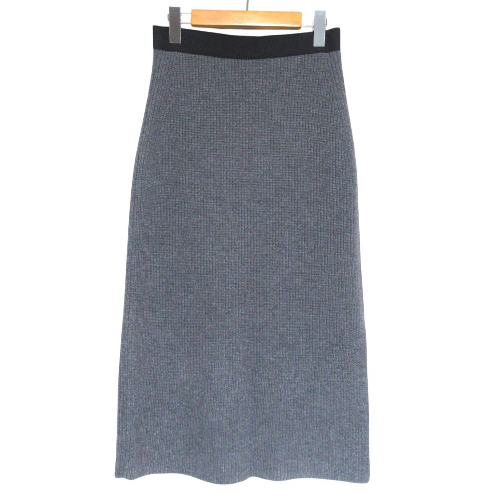 Moncler Gonna Tricot Cashmere Blend Easy Waist Long Length Calf Knit Skirt S