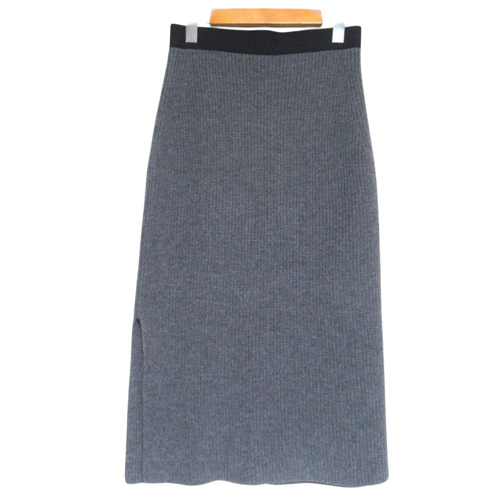 Moncler Gonna Tricot Cashmere Blend Easy Waist Long Length Calf Knit Skirt S — view 2