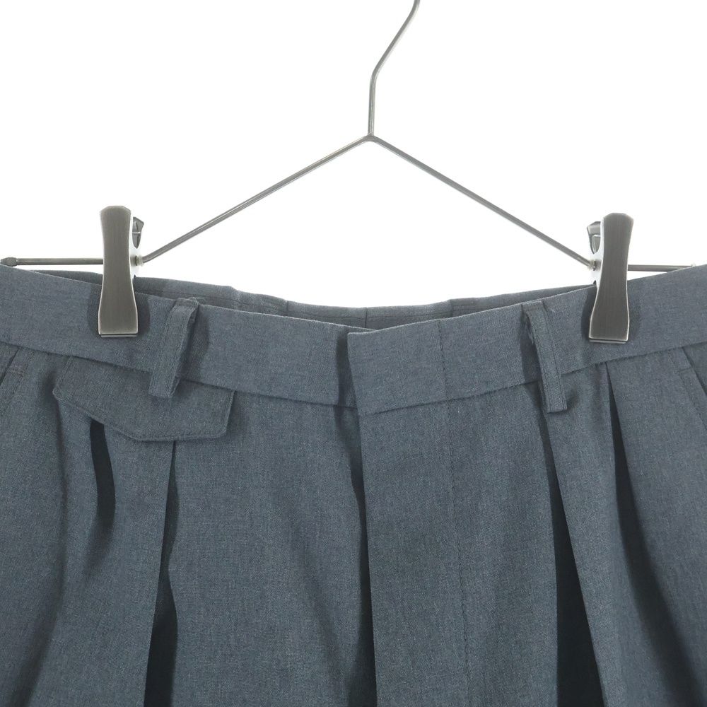 Gucci Two Tuck Pleated Easy Trousers Wool Pants Gray — view 3